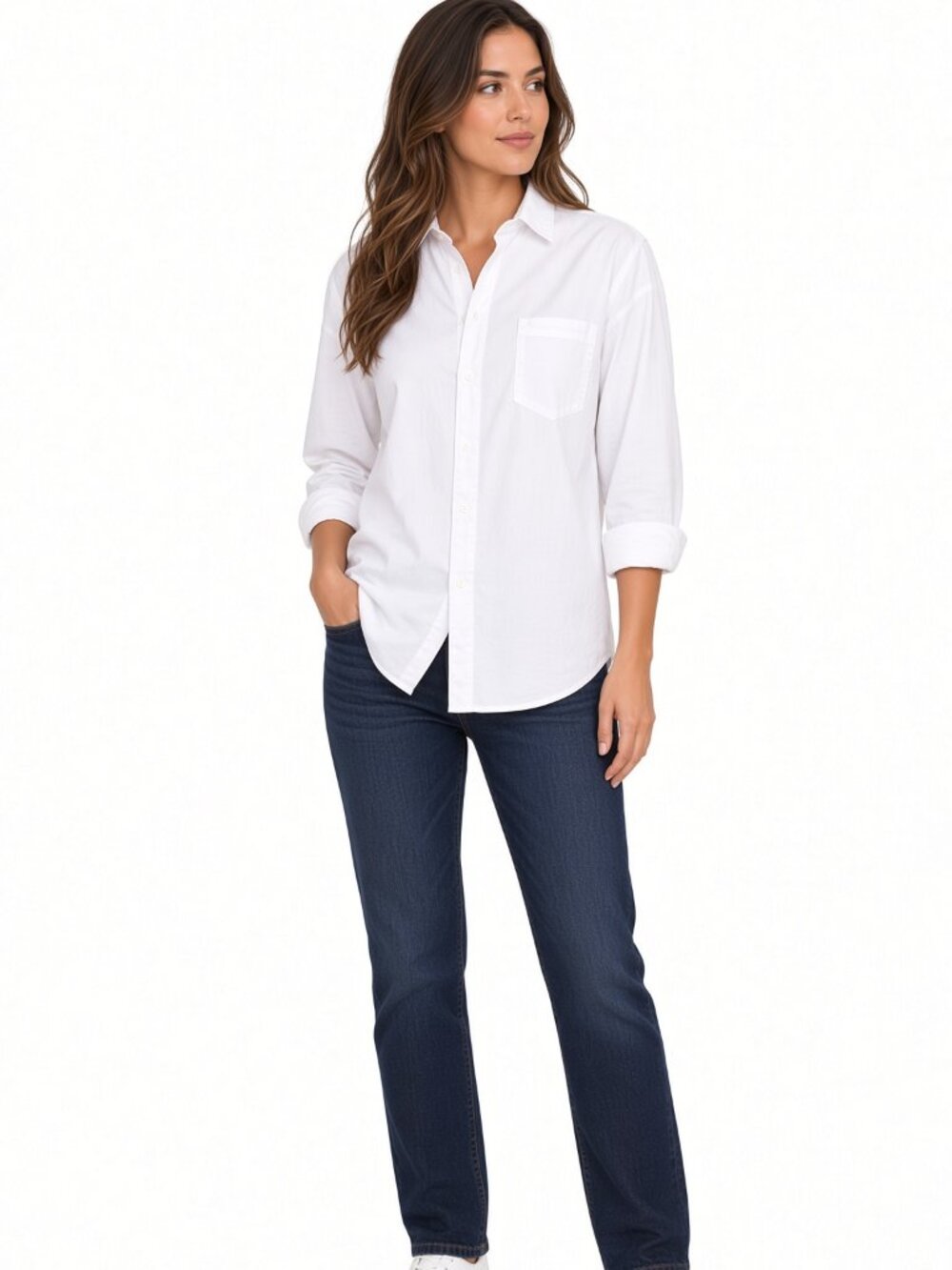 Old Navy White Boyfriend Shirt Oversized Button Down